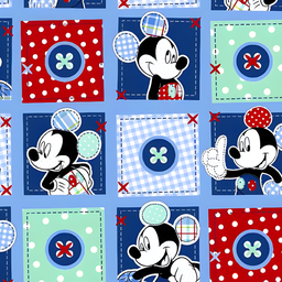 [VMK1009] BRUSH ESTAMPADO MICKEY MOUSE CUADROS AZULES