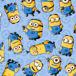 [VMM1000] BRUSH ESTAMPADO PLANA MINIONS FONDO CELESTE