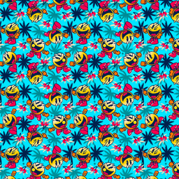 [VPN1000] BRUSH ESTAMPADO PACMAN FONDO PALMERAS