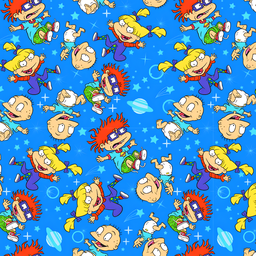 [VRG1000] BRUSH ESTAMPADO RUGRATS FONDO ESPACIO AZUL