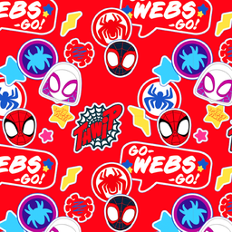 [VSP1007] BRUSH ESTAMPADO CARAS SPIDER-MAN FONDO ROJO