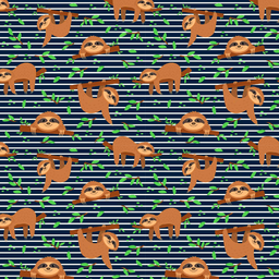 [VZS1000] BRUSH ESTAMPADO PEREZOSO FONDO NEGRO