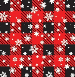 [NCR1005] BRUSH ESTAMPADO CUADROS ROJO Y NEGRO DECORADOS