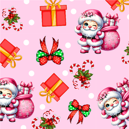 [NST1009] BRUSH ESTAMPADO SANTA ROSADO