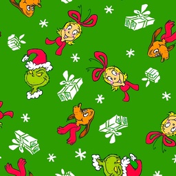 [NGR1020] BRUSH ESTAMPADO GRINCH CUADROS VERDE