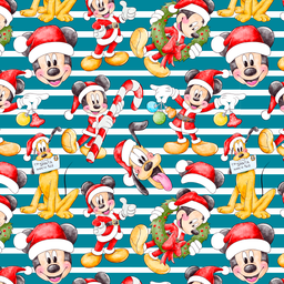 [NMK1019] BRUSH ESTAMPADO MICKEY NAVIDEÑO RAYAS