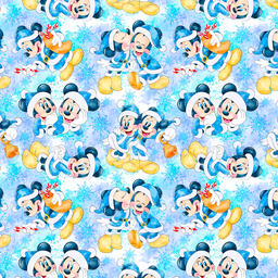 [NMK1021] BRUSH ESTAMPADO MICKEY NAVIDAD CELESTE