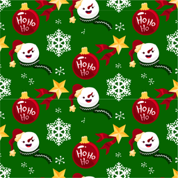 [NMN1007] BRUSH ESTAMPADO MUÑECO DE NIEVE FONDO VERDE