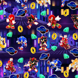 [VSC1007] BRUSH ESTAMPADO SONIC AZUL CIUDAD