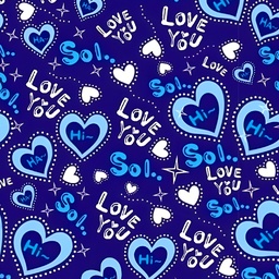 [SSV1003] SATIN ESTAMPADO SAN VALENTIN FONDO AZUL