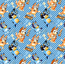 [DBL1001] BRUSH ESTAMPADO BLUEY FONDO LINEAS AZULES & BLANCAS