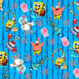 [VBE1001] BRUSH ESTAMPADO BOB ESPONJA & AMIGOS FONDO AZUL