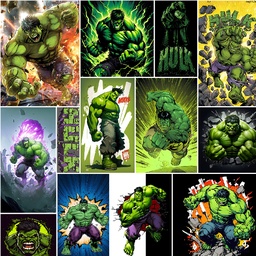 [VHK1002] BRUSH ESTAMPADO MARVEL HULK FONDO CUADROS
