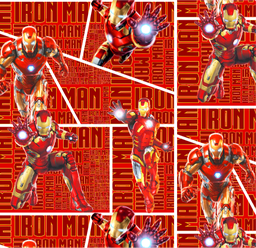 [VIR1002] BRUSH ESTAMPADO MARVEL IRON MAN FONDO LETRAS