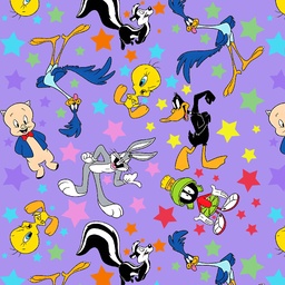 [VLN1001] BRUSH ESTAMPADO LOONEY TOONS FONDO LILA
