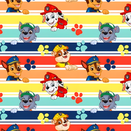 [VPP1005] BRUSH ESTAMPADO PAW PATROL FONDO LINEAS DE COLORES