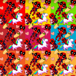 [VDP1001] BRUSH ESTAMPADO DEADPOOL CHIBI FONDO COLORES