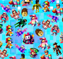 [VRB1000] BRUSH ESTAMPADO ROBLOX FONDO TURQUESA