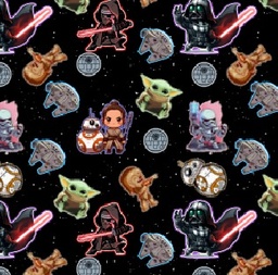 [VWS1005] BRUSH ESTAMPADO STAR WARS CHIBI FONDO ESPACIAL