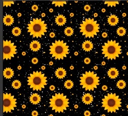[FLO1072] BRUSH ESTAMPADO GIRASOLES FONDO ESTRELLAS