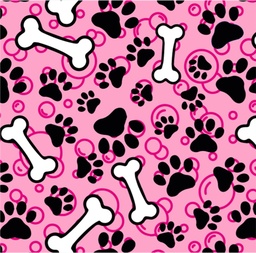 [APE1013] BRUSH ESTAMPADO HUELLAS & HUESITOS FONDO FUCSIA