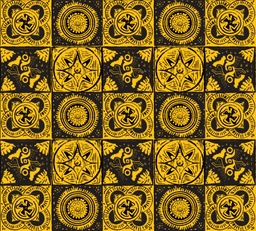 [FDN1010] BRUSH ESTAMPADO PATRON AFRICANO CUADROS