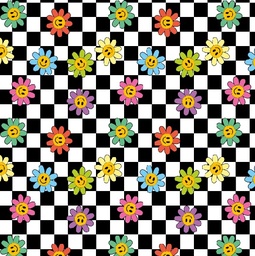 [FLO1088] BRUSH ESTAMPADO CUADROS FLOR