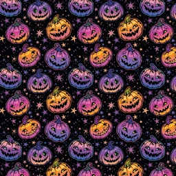 [HWN1001] BRUSH ESTAMPADO CALABAZAS NEÓN