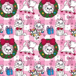 [NGM1001] BRUSH ESTAMPADO GATA MARIE NAVIDAD 2