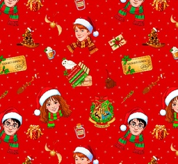 [NHP1000] BRUSH ESTAMPADO NAVIDAD HARRY POTTER Y AMIGOS