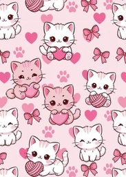[AGA1004] BRUSH ESTAMPADO GATITA CON LAZOS