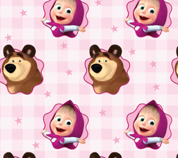 [DMS1000] BRUSH ESTAMPADO MASHA Y EL OSO CON ESTRELLAS