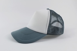 [10081] GORRA MALLA GRIS OSCURO-BLANCO   