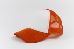 [10097] GORRA MALLA NARANJA-BLANCO    